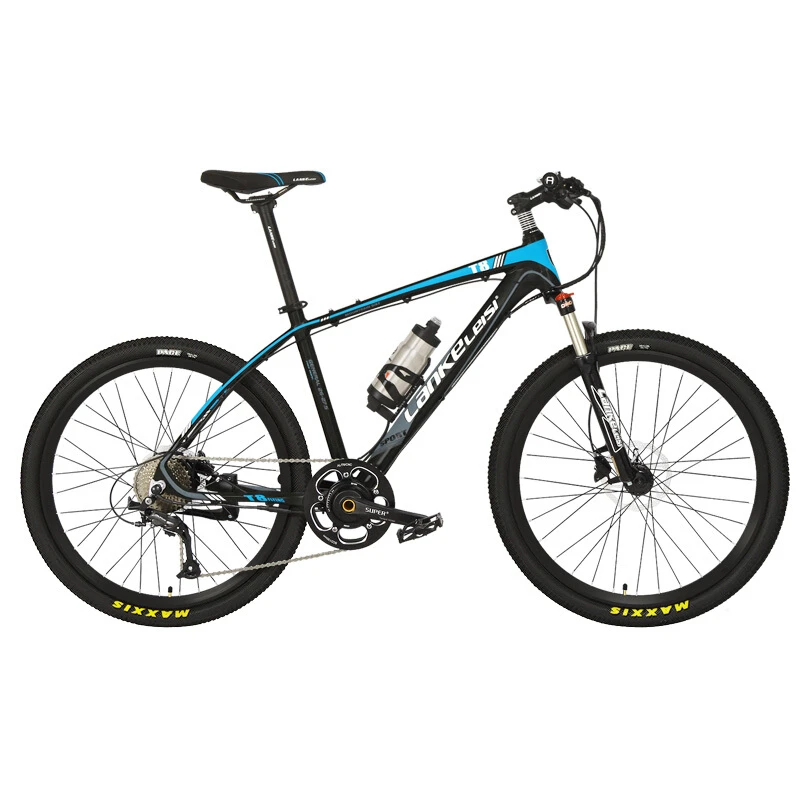 Black Blue T8+ высокое качество 26 дюймов крутой e-велосипед, 6 класс датчик крутящего момента системы, 9 скоростей, масло дисковые тормоза, подвеска вилка - Цвет: Black Blue