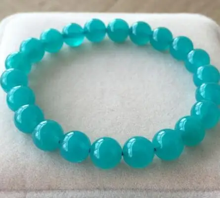 

free shipping 7.5-8mm Natural Mozambique Amazonite Gems Beads Bracelet AAA
