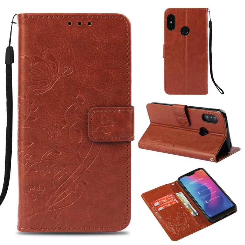 Модный кожаный чехол-книжка с бабочкой для Xiaomi Redmi 6 Pro 6A 6 Note 5A Prime 5 Pro Note 4 глобальная версия 4X Pro 4A чехол