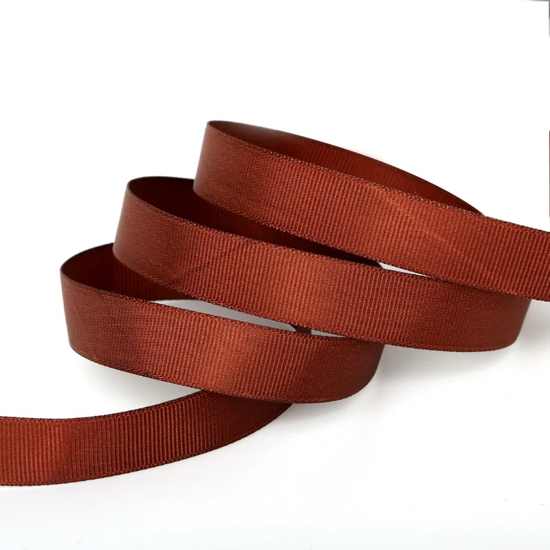 Коричневый цвет 7 38 мм 5 ярдов подарочная упаковка Grosgrain лента для украшения