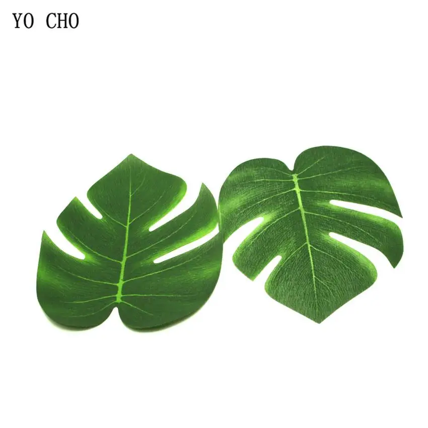 YO CHO 7 шт. искусственные зеленые растения Monstera Deliciosa Черепаховые листья Гавайские