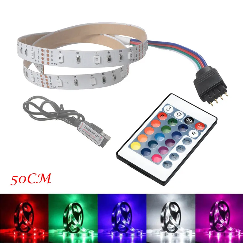 Светодиодная лента 50 200 см USB лампа для ТВ задней панели 2835RGB изменение цвета +