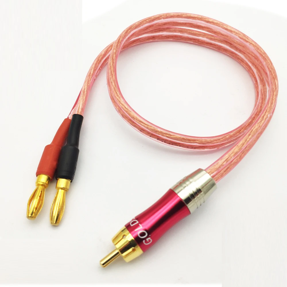 1 шт. HIFI аудио кабель для колледжа AV Lotus одна точка два RCA поворот 2 головка банана