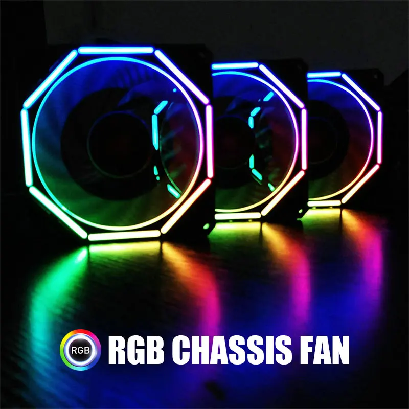 Quiet Computer Case Fan Stand Multicolored Lights RGB Cooling Game Player Colorful CPU Radiator | Компьютеры и офис