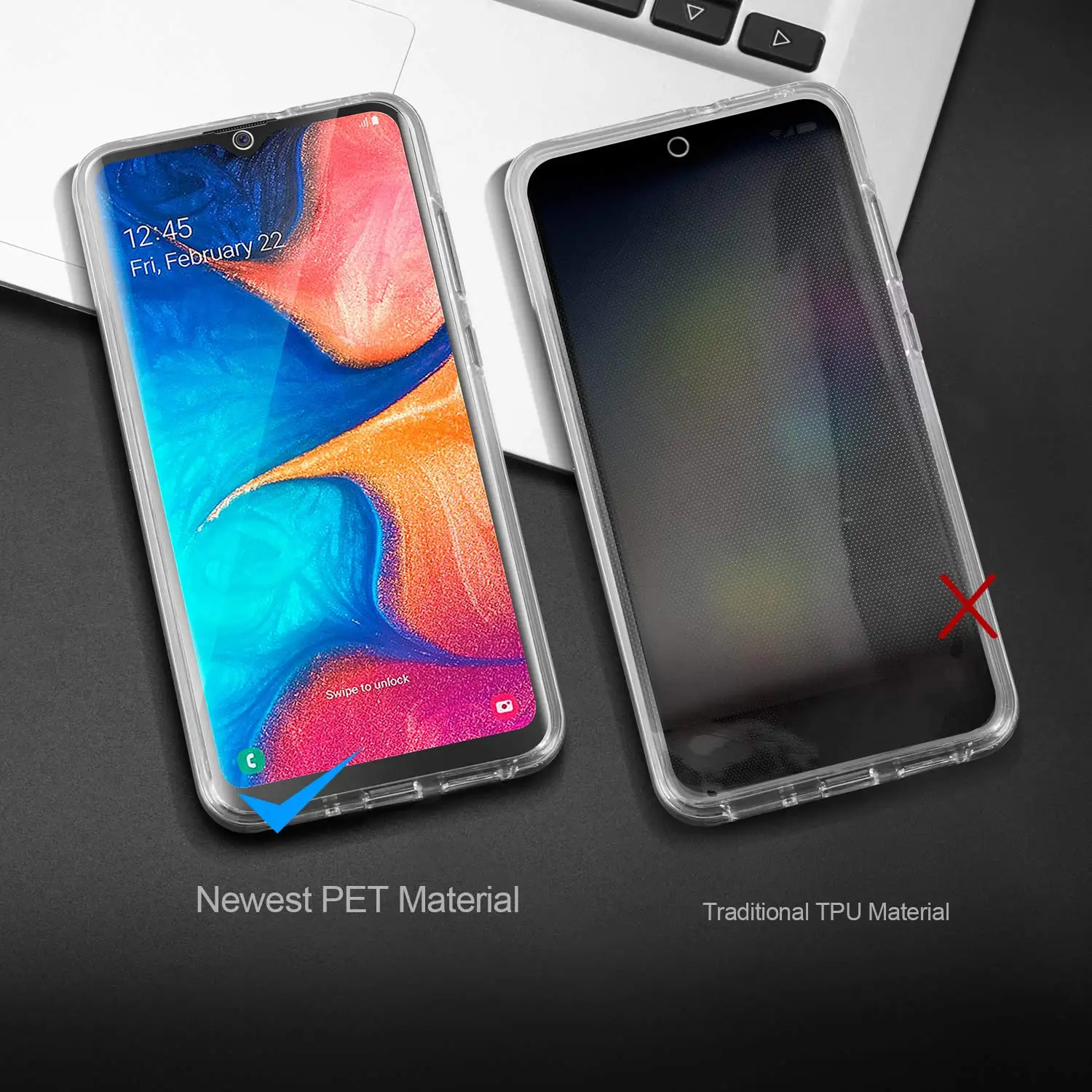 For Samsung Galaxy A20E A20 A 20 E 2019 Case 360 Degree Silicone Cover 2 in 1 Hard PC Back + Soft TPU Front |