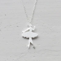 daisies 925 sterling silver ballet dancing girl pendant necklace statement choker necklaces statement jewelry for women