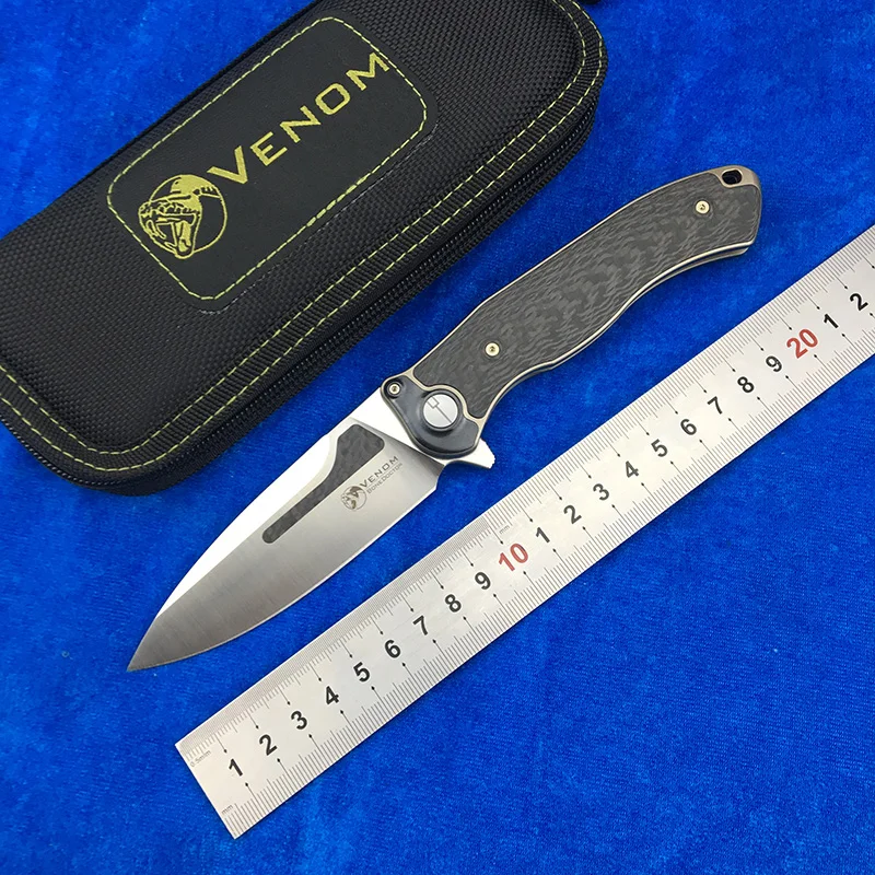 VENOM BONE DOCTOR M390 Титан CF Флиппер складной нож для кемпинга охоты выживания карманные кухонные ножи для фруктов EDC инструменты