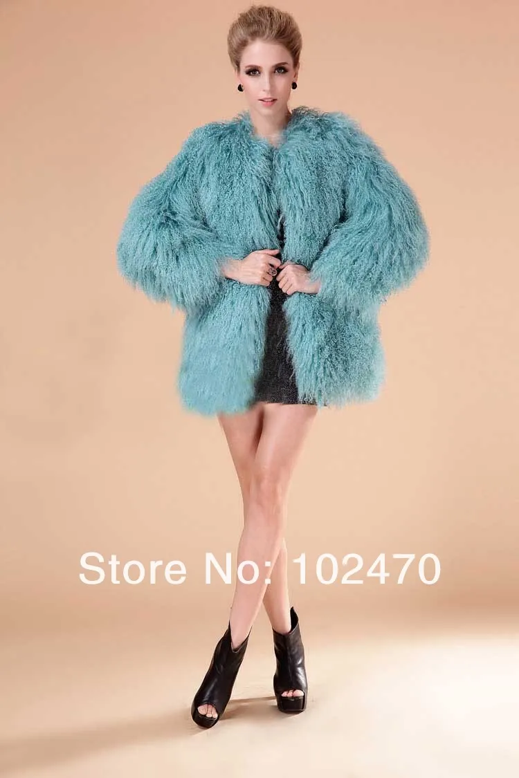 ManyFurs-Free Shipping Genunie100% Mongolian Sheep long Fur Coat Lamb fur Jacket many colors to be choiece size : S-XXL | Женская одежда