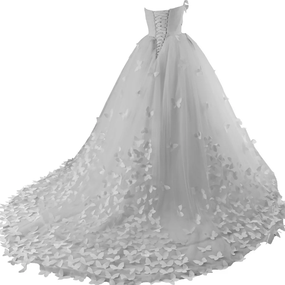 Милая vestido de noiva Романтический невесты вечерние платья, лидер продаж, платье принцессы Свадебное платье с бабочкой ручной работы свадебное платье es