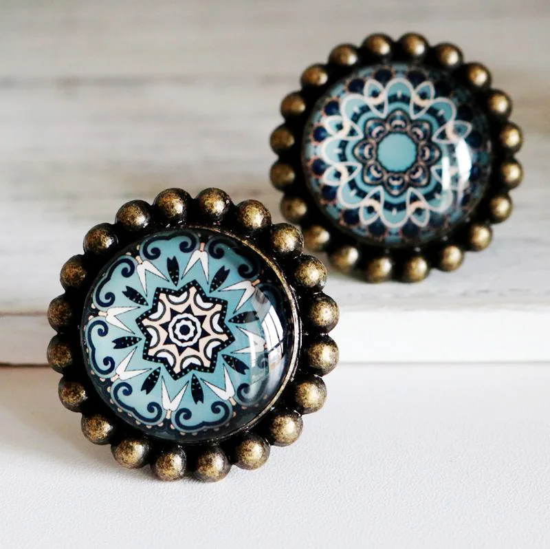 Европейская ручка из хрустального стекла с одним отверстием винтажные Ретро