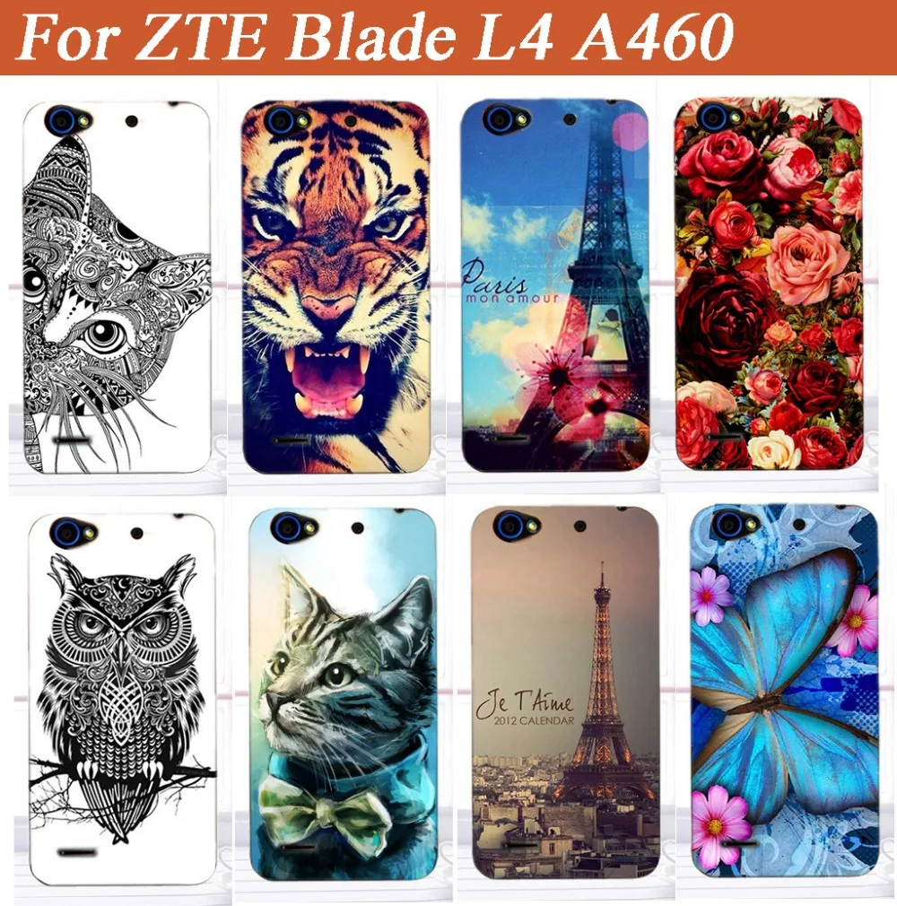 14 видов стилей Новая мода с рисунком двух сторон крышка чехол для ZTE Blade L4 A460 5 0