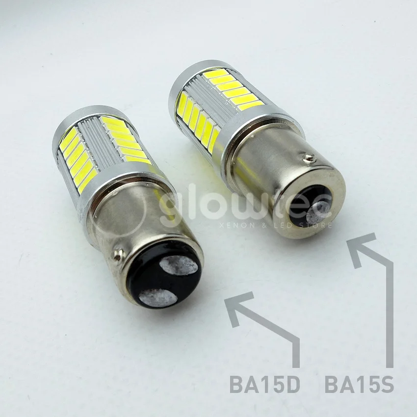 GLOWTEC 4 шт. BA15S BA15D P21W 33smd 5063 S25 1156 Автомобильная грузовая лампа заднего противотуманного фонаря на светодиоде для резервного копирования парковки стоп-сигнала.