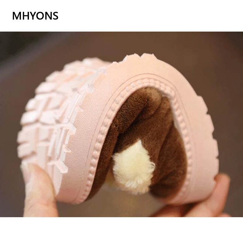MHYONS/Новые Детские Хлопок обувь Дети домашняя осень-зима толстые теплые