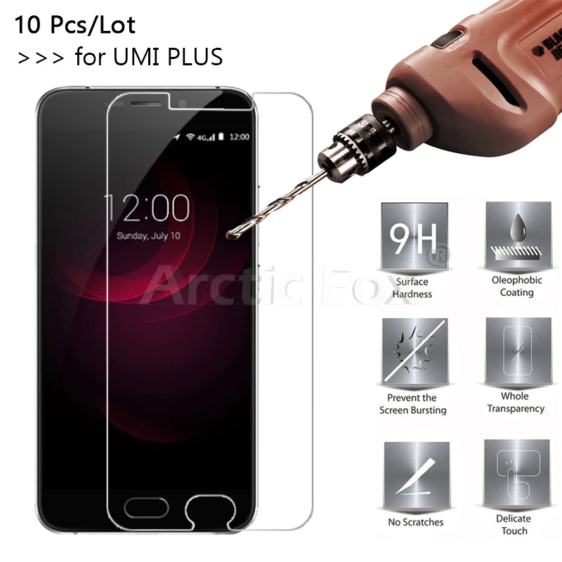 10 шт./лот Премиум Закаленное стекло для UMI Plus Защита экрана Pro бесплатная