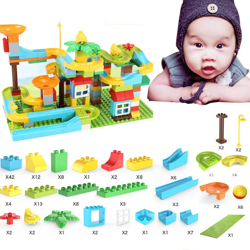 153 PCS No Box 74-296 шт мраморный гоночный лабиринт, Шариковая дорожка, строительные блоки, ABS воронка, горка, сборные кирпичи, совместимые блоки, игрушки - Цвет: 153 PCS No Box