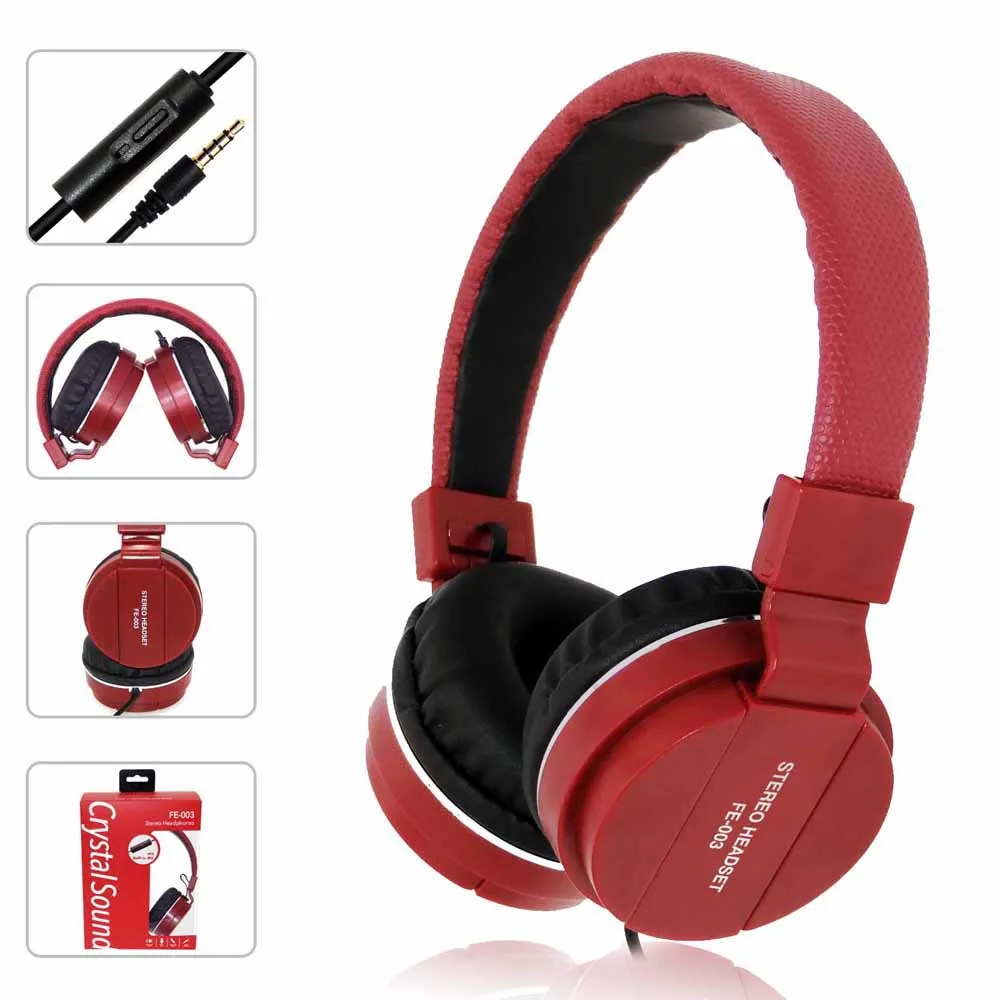 Портативные проводные наушники Hi Fi Компьютерная гарнитура с микрофоном и