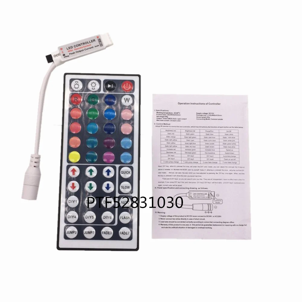 1 шт. DC12V 24key/44 key RGB ИК пульт дистанционного управления; 3A/5A адаптер питания для светодиодной ленты светильник аксессуары SMD 5050 3528