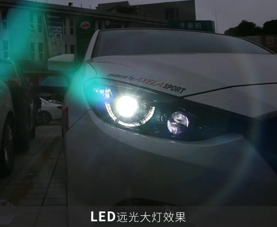 Светодиодный ные фары для Mazda 3 Axela 2014 2016 светодиодный двойные ксеноновые линзы