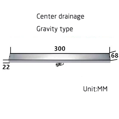 Center drainage 30cm SUS нержавеющая сталь ванная комната квадратный Невидимый прямоугольник гравитационного типа напольные стоки душевая комната лайнер слив FD816 - Цвет: Center drainage 30cm