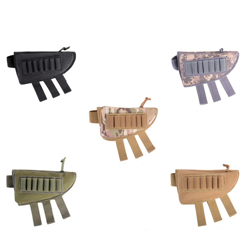 Multifuction Tactical Buttstock Military Hunting Shooting Pouches Cheek Rest Ammo Poushes | Спорт и развлечения