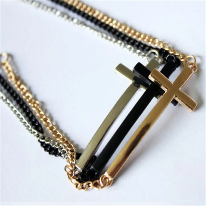 Новинка 2020 Модный женский браслет-цепочка с крестом женские черные браслеты