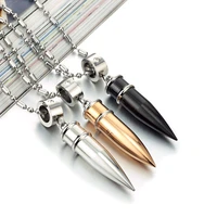 new fashion hip hop jewelry cool men bullet necklace stainless steel gold color bullet chain link pendant necklaces for women