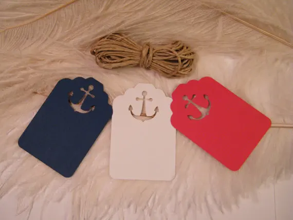 Ярлыки в виде якоря для подарков морские Свадебные эскорт карты ярлыки вечеринок