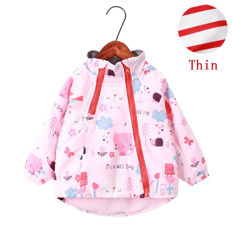 pink cat thin Г. Весенне-осенняя верхняя одежда для девочек, куртки модные высококачественные детские пальто для девочек, новые От 2 до 9 лет с принтом кота, детские пальто для девочек - Цвет: pink cat thin