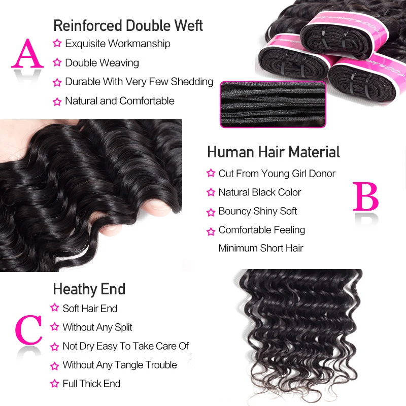 Забавная девушка бразильские волнистые человеческие волосы пучки с застежкой 3