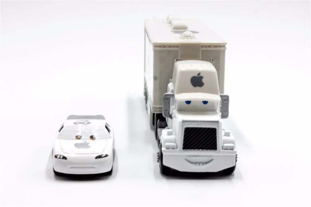 Disney Pixar Cars 2 шт./лот Apple Мак дядя грузовик и 84 Apple маленький автомобиль литья под давлением 1:55 Весы металла Игрушечные лошадки автомобиля для Детский подарок