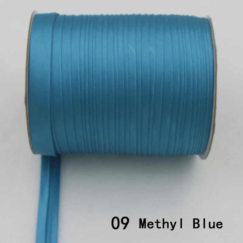 09 methyl blue 100 ярд полиэстер 5/"(15 мм) атласная косая лента косая Привязка сплошной цвет для пошив одежды «сделай сам» и обрезки - Цвет: 09 methyl blue