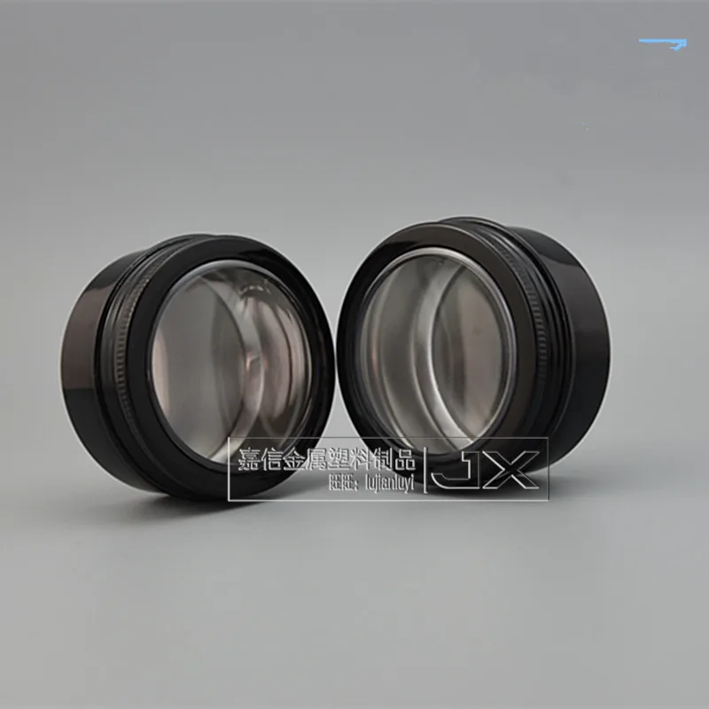 Бесплатная доставка 80 мл Алюминиевые косметические банки черного цвета с