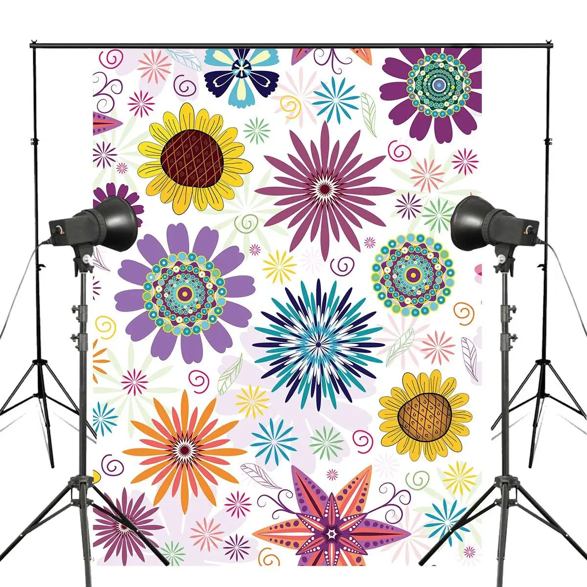 150x220cm Wonderful Colorful Floral Pattern Photography Backdrop Simplistic Flowers Pattern Background Abstract Art pattern of flowers
