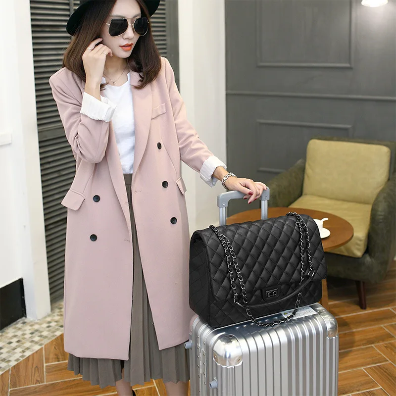 winmax large capacity bag women office chain shoulder bag travel luxury handbags for girls leather pu quilted bag bolsa feminina free global shipping