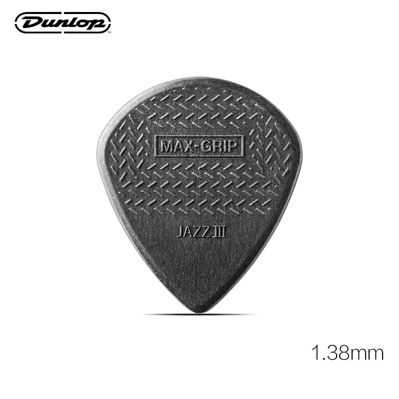 Grey 1pc Dunlop гитарный медиатор с нейлоновым максимальным захватом Jazz III из углеродного волокна, медиатор для гитары, 1,38 мм - Цвет: Grey 1pc