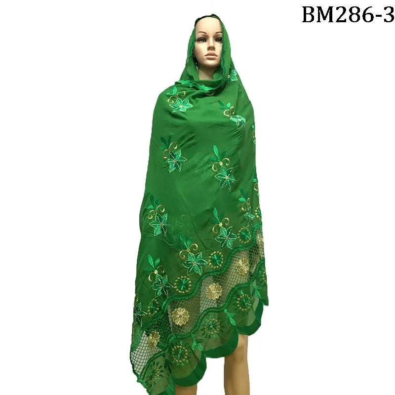 Новые африканские шарфы 2019 мусульманский женский шарф с вышивкой 100% cottoon женские