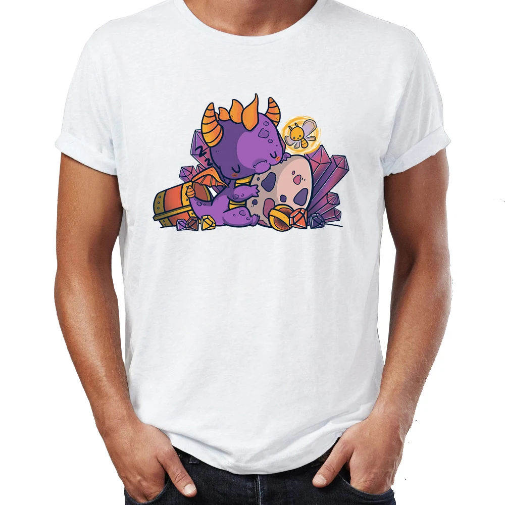 2 Повседневная мужская футболка с акварельным принтом Spyro детство герой произведение искусства печать футболка унисекс футболки Топы Harajuku уличная - Цвет: 2