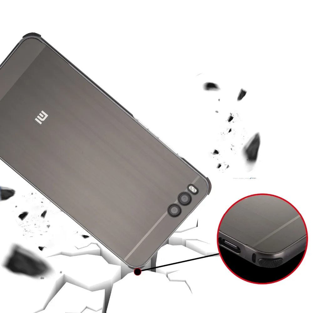 Для Xiaomi Mi Note 3 Чехол Броня Гибридный Матовый Алюминиевый металлический бампер