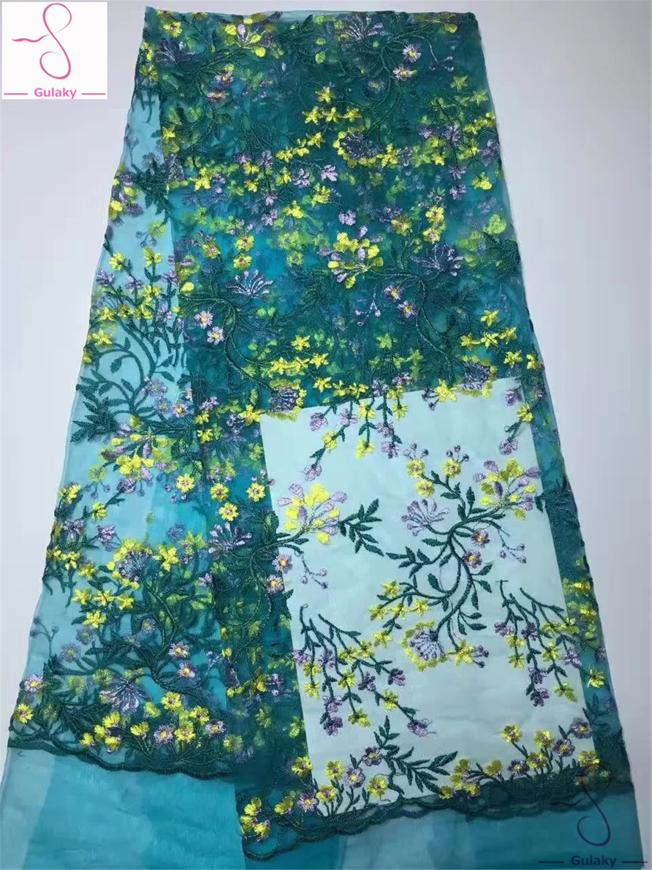 Wine Green African Lace Fabrics Tulle Beaded Dubai Market French Net Fabric DP097 |