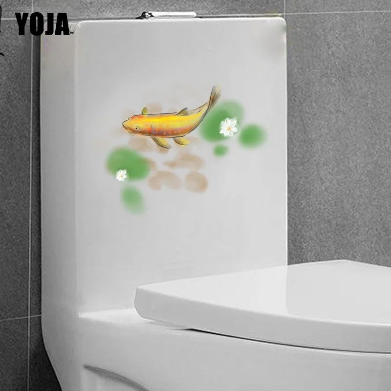 YOJA 22 5*22 7 см мультяшная фотография наклейка домашний декор золотая рыбка в пруду