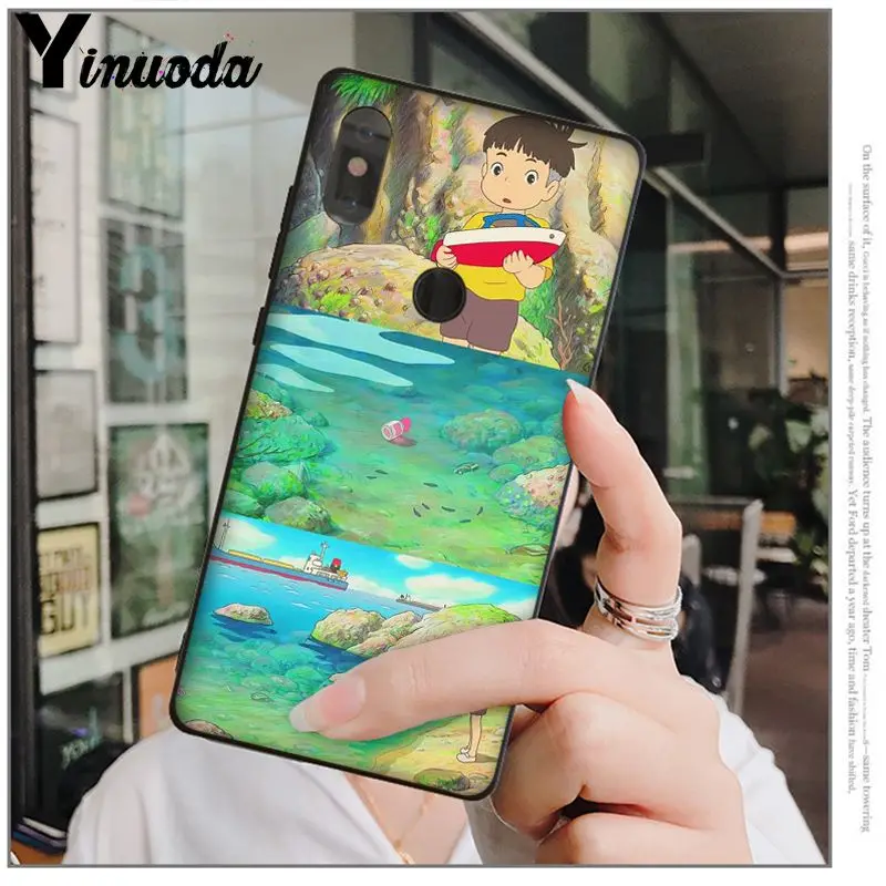 Yinuoda Hayao Miyazaki аниме ponyo на скале черный мягкий силиконовый чехол для телефона Xiaomi Mi