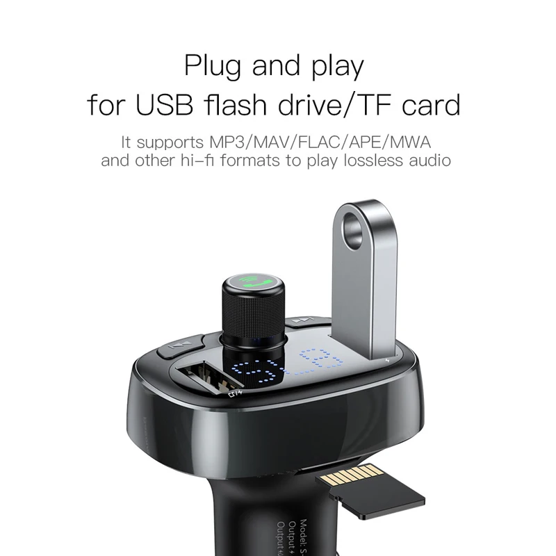 FM трансмиттер Baseus с Bluetooth 4 2 и mp3 плеером|FM-трансмиттеры| |