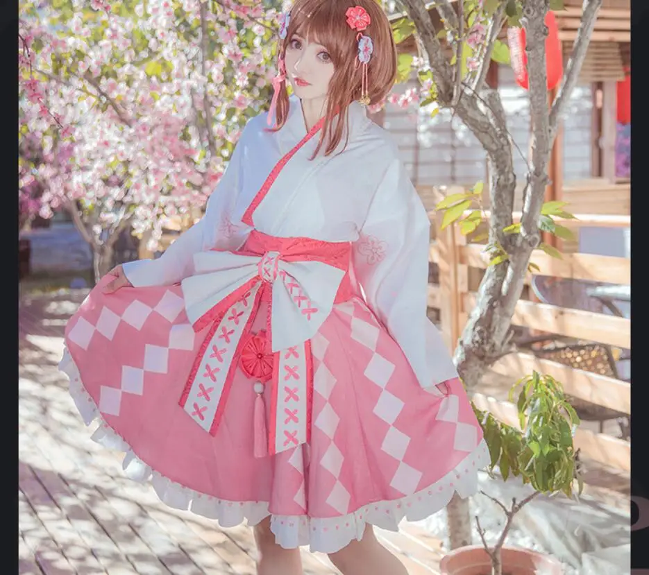 Костюм для косплея My Hero academic Uraraka Ochako платье кимоно sakura Униформа Карнавальные