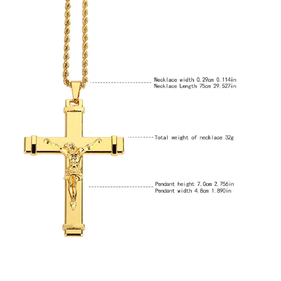 Для мужчин Iced Out Иисуса Jewelry Подвески с крестом Нержавеющая сталь Дизайн модные