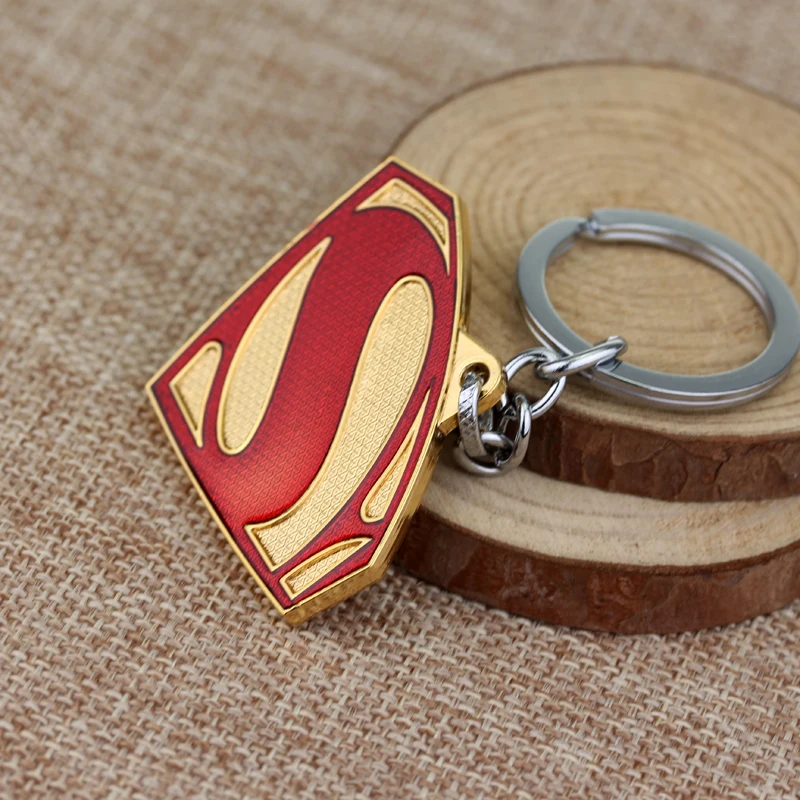 DC Мультфильм Супермен S логотип брелок для ключей Красный Супермен логотип брелок кулон для мужчин автомобиль женщин сумка аксессуары