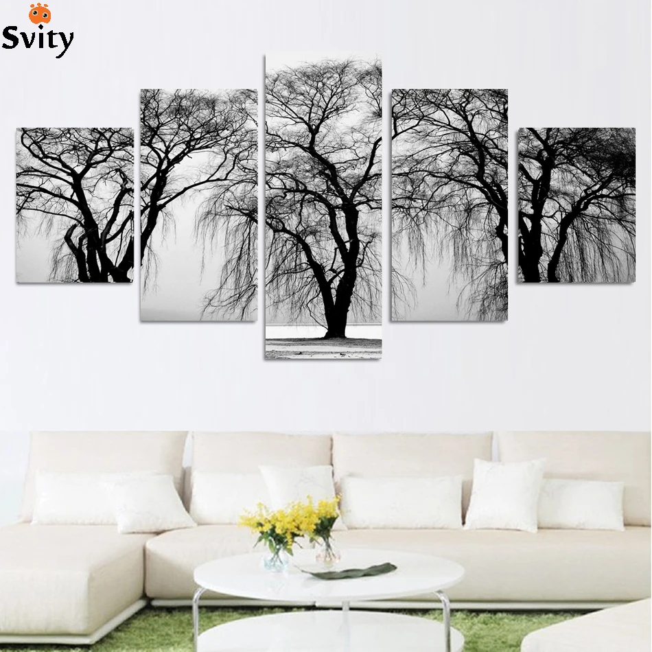 Абстрактный пейзаж Современная картина маслом на холсте для гостиной белые и