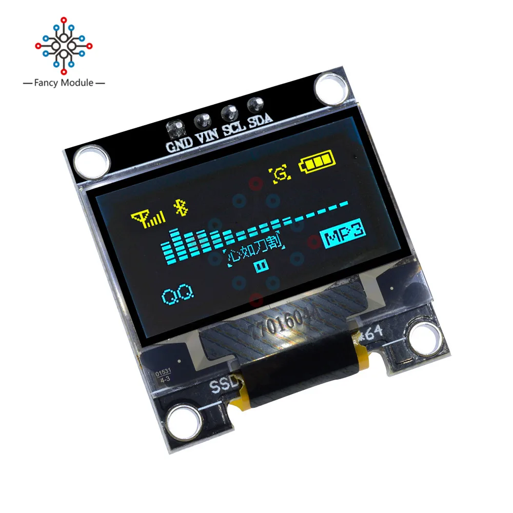Модуль OLED-дисплея 0 96 дюйма IIC Серийный желтый синий 128X64 I2C SSD1306 12864 плата с