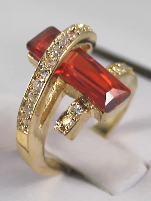 

silver plate red crystal ring 7 8 9#