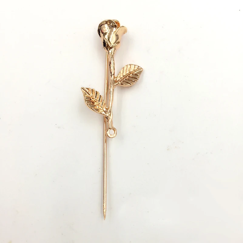 

Unisex Rose Flower Brooch Pin Men Suit Accessories Classic Lapel Pins for Men's Suit Wedding Party Long Pin