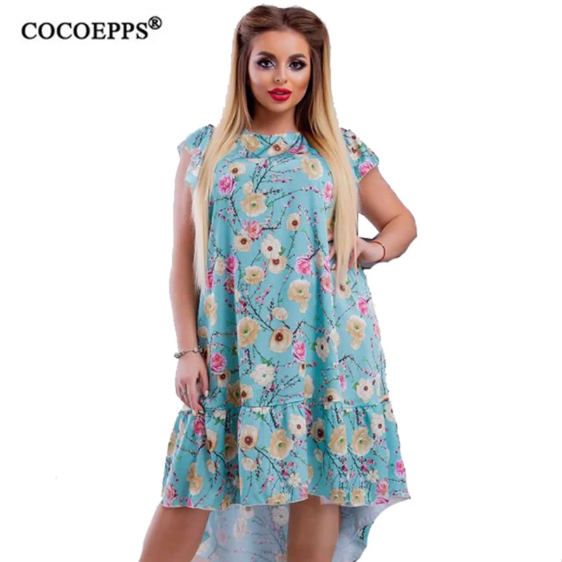 COCOEPPS летний сарафан платье большого размера Женская одежда свободное